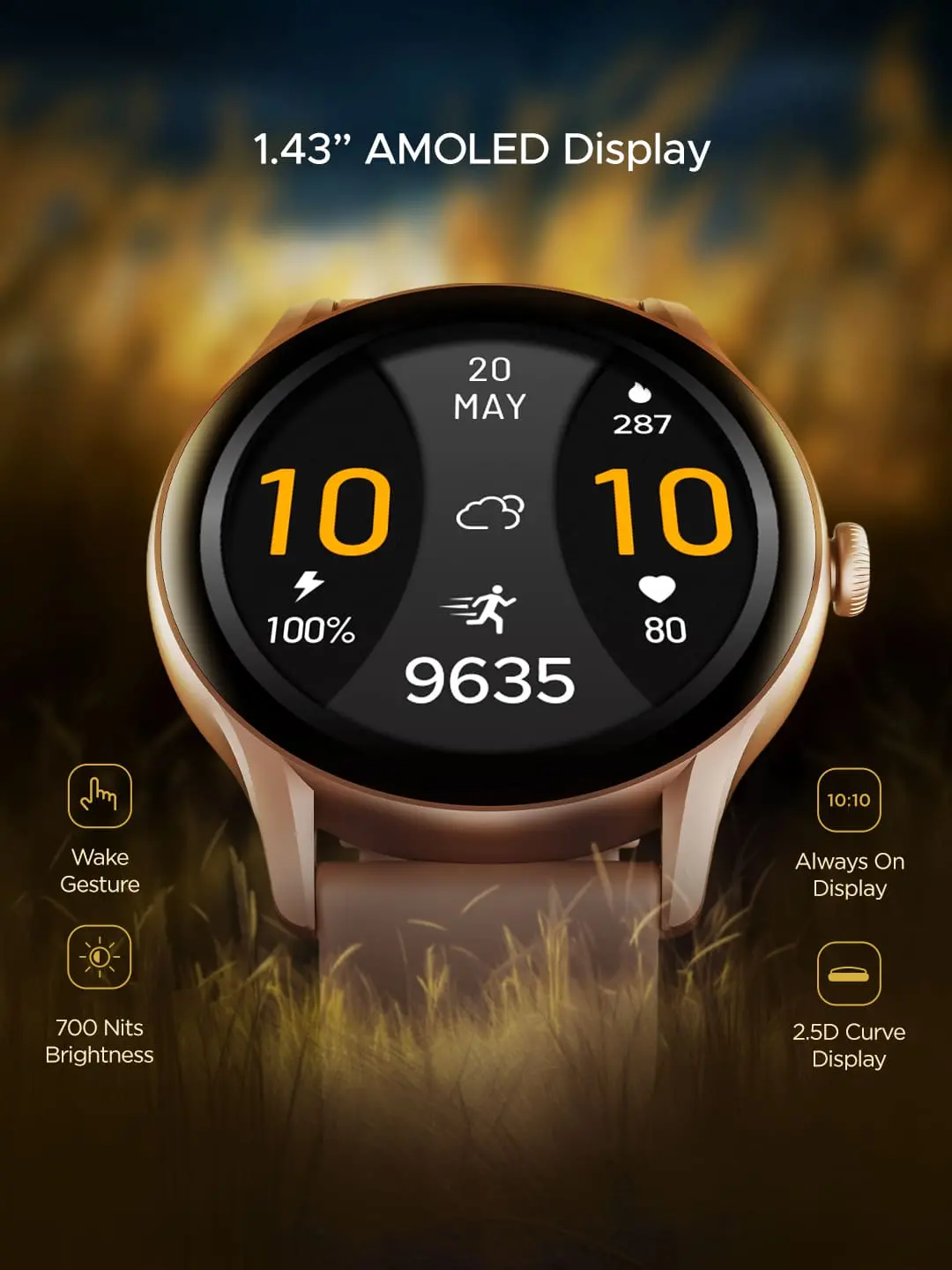 Boat Lunar Connect Ace | Round Amoled Display Smartwatch With 1.43" (3.63 Cm) Screen, Bluetooth Calling, 100+ Sports Modes 9