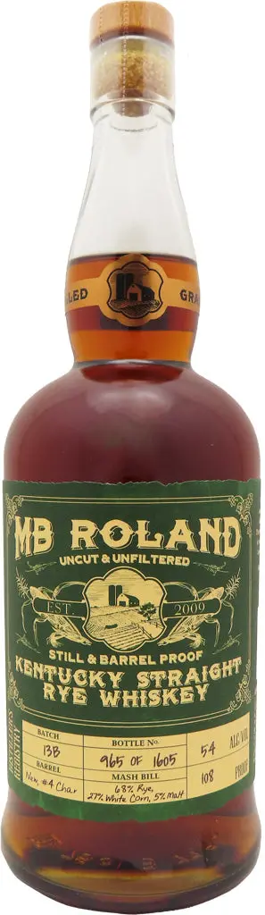 Mb Roland Kentucky Straight Rye Whiskey 750Ml 1