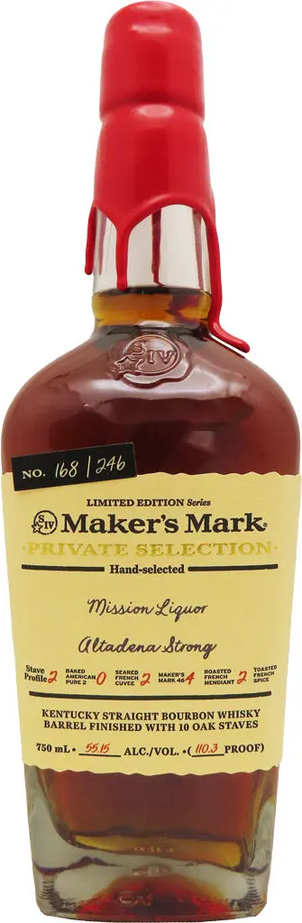 Maker's Mark Mission Exclusive "Altadena Strong" Private Selection 110.3 Proof Kentucky Straight Bourbon Whisky 750Ml 1
