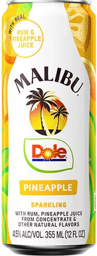 Malibu Sparkling Dole Pineapple Cocktail 19.2Oz Can 1