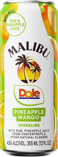 Malibu Sparkling Dole Pineapple Mango Cocktail 19.2Oz Can 1