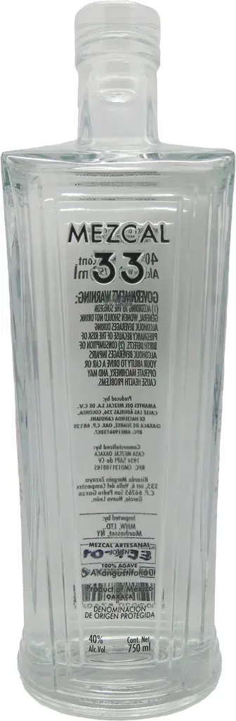 Mezcal 33 Artesanal Joven Espadin 750Ml 1