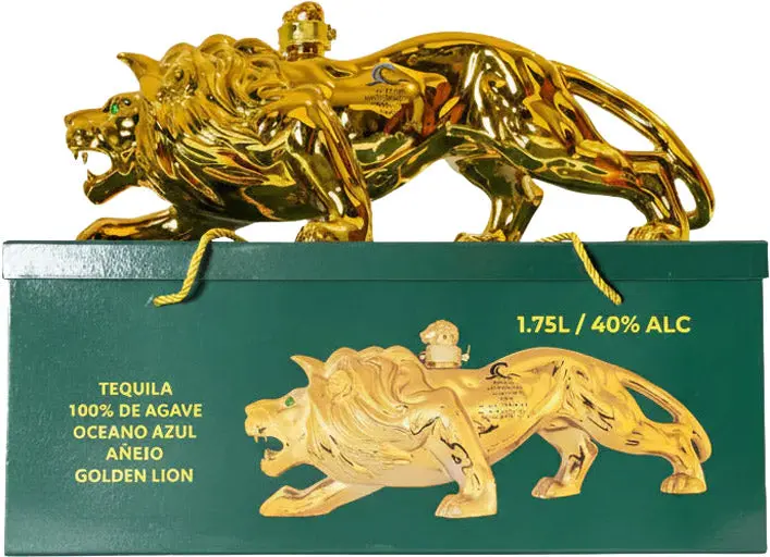 Oceano Azul Tequila Anejo Golden Lion 1.75L 1