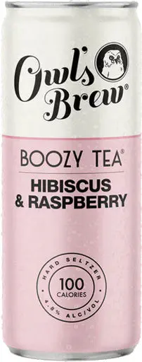 Owl's Brew Boozy Tea Hibiscus & Raspberry 19.2Oz Can 1