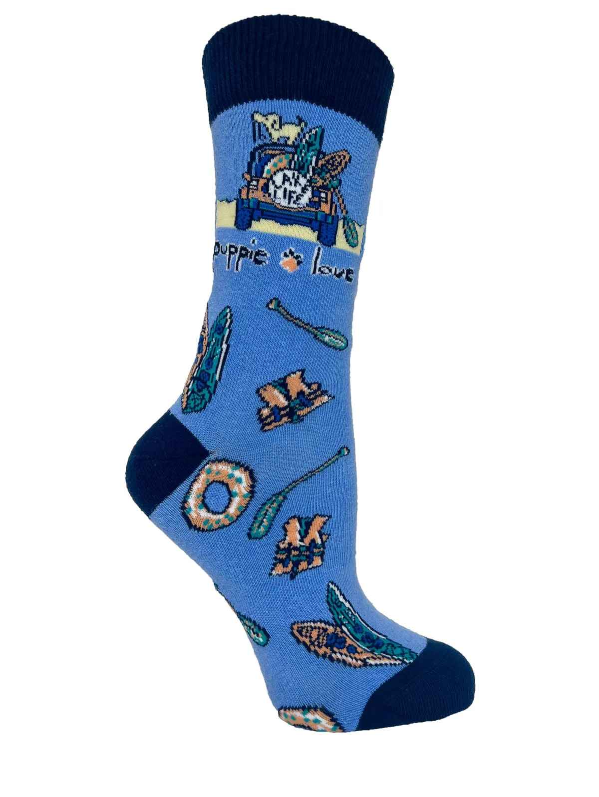 Adult Crew Sock, Lake Life Pup 1