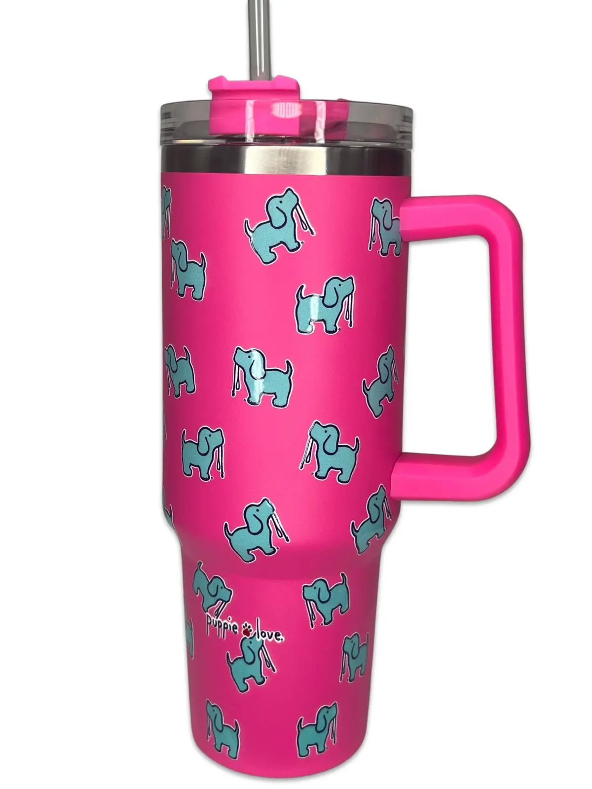 40Oz Stainless Steel Logo Tumbler, Hot Pink 1