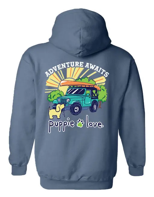 Adventure Awaits Pup, Adult Hoodie 1