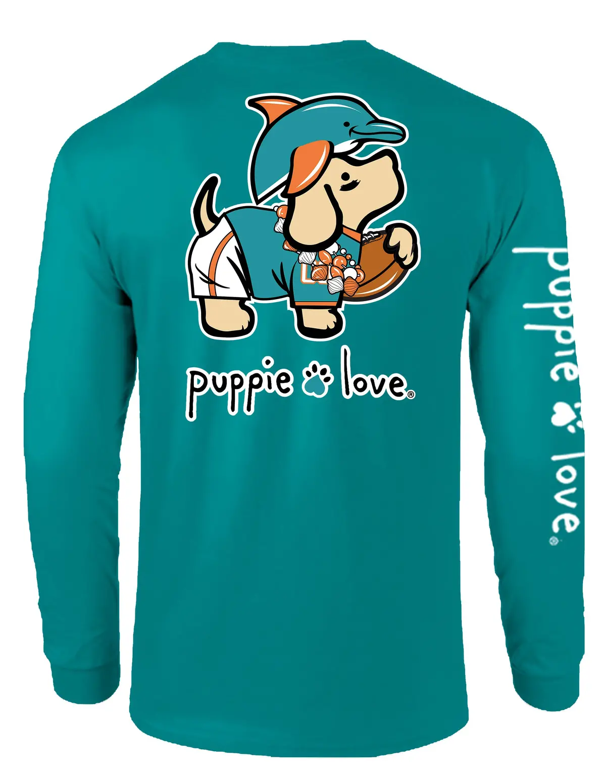 Aqua And Orange Mascot Pup, Adult Ls 1