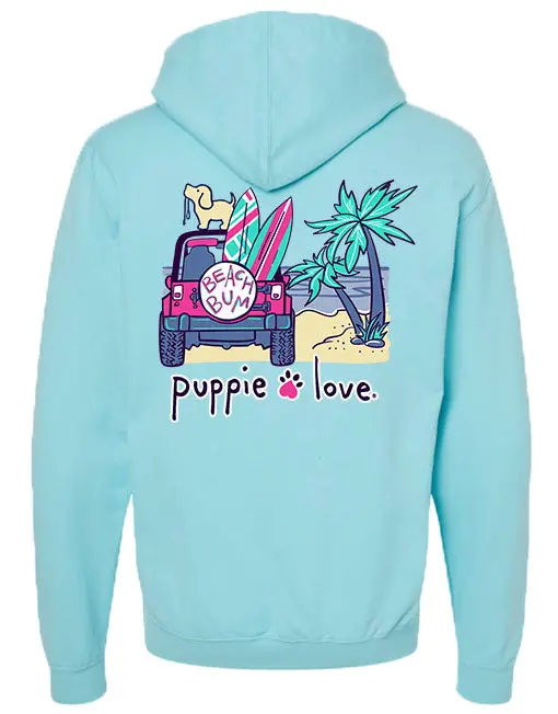 Beach Bum Pup, Adult Hoodie 1