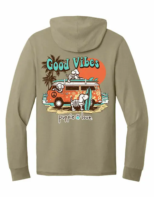 Beach Bus Skeleton Pups, Adult Hoodie Tee 1