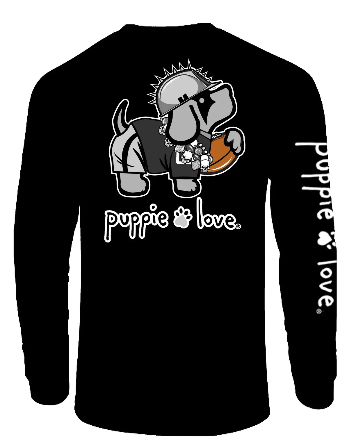 Black And Silver Mascot Pup, Adult Ls 1