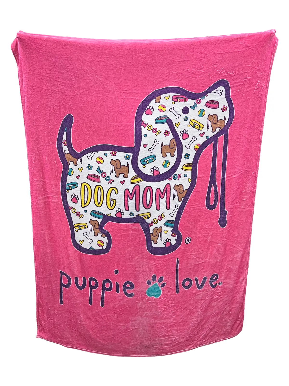 Dog Mom Pattern Pup Blanket 1