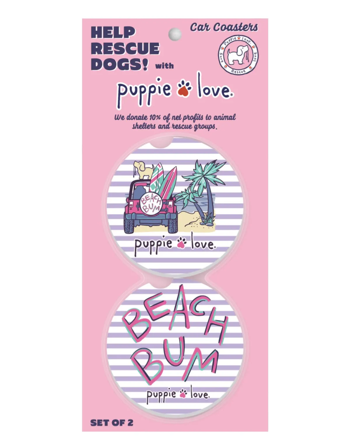 Beach Bum Pup Car Coaster 1