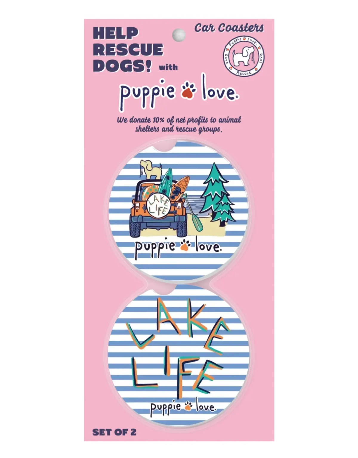 Lake Life Pup Car Coaster 1