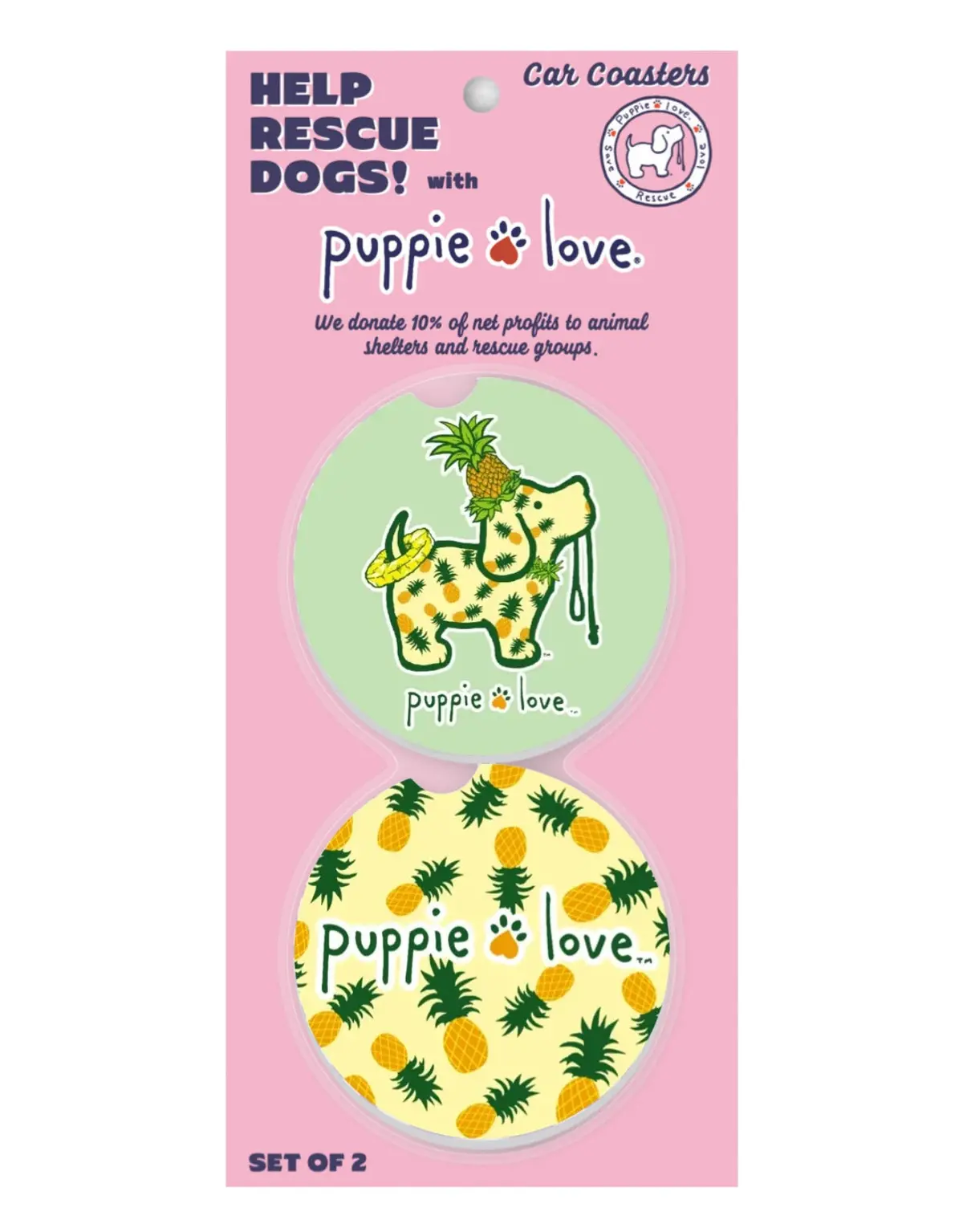 Pineapple Pup Car Coaster 1