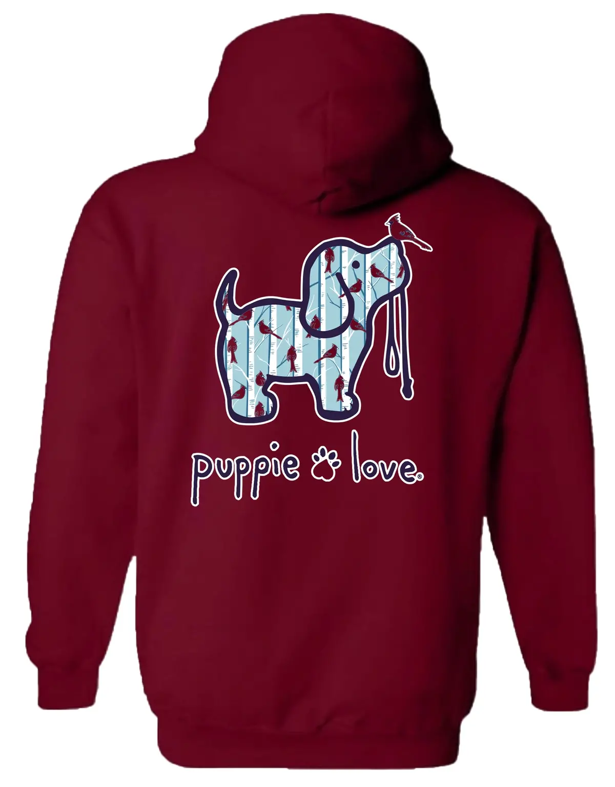 Cardinal Pattern Pup, Adult Hoodie 1