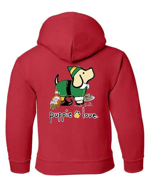 Christmas Elf Pup, Youth Hoodie 1