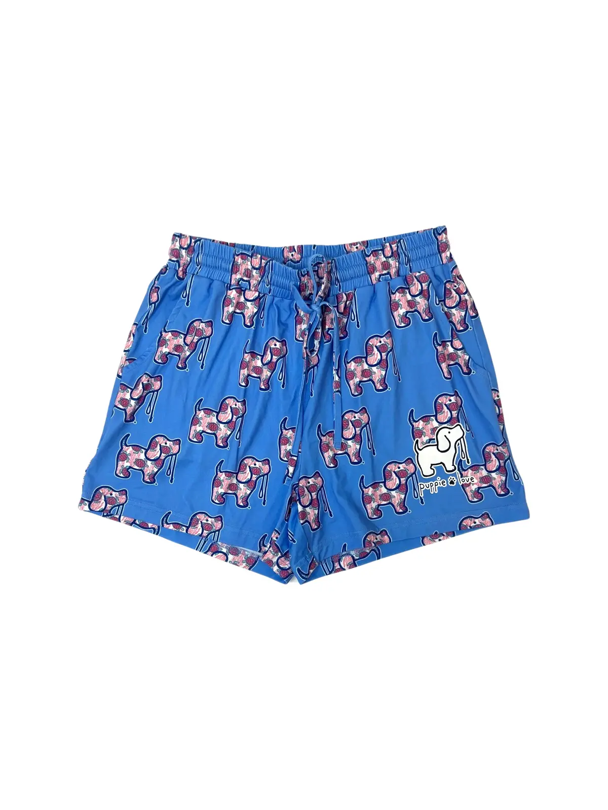 Coral Turtle Pattern Lounge Shorts 1