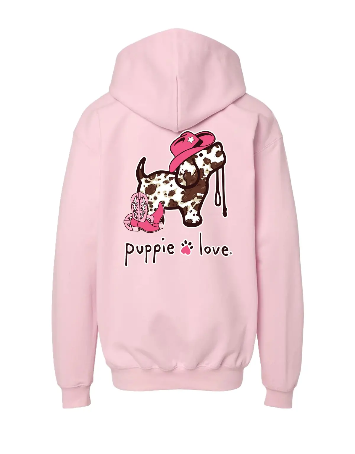 Cow Print Pup, Youth Hoodie 1