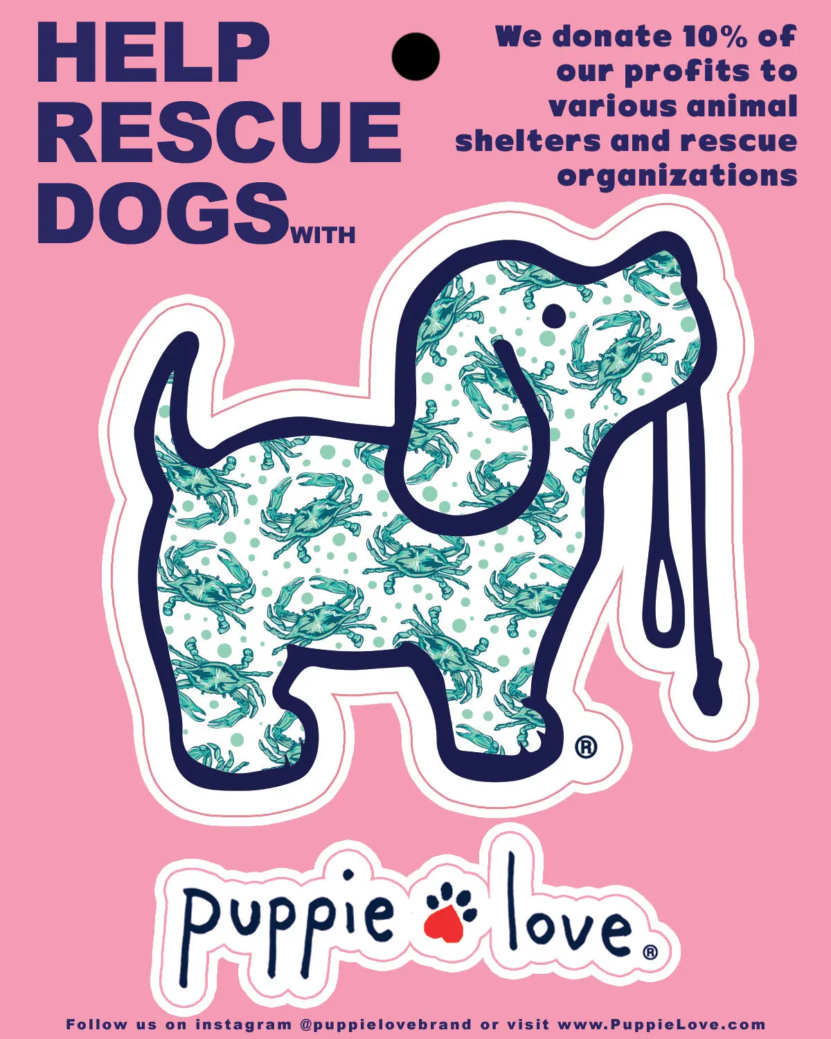 Crab Pattern Pup Decal 1