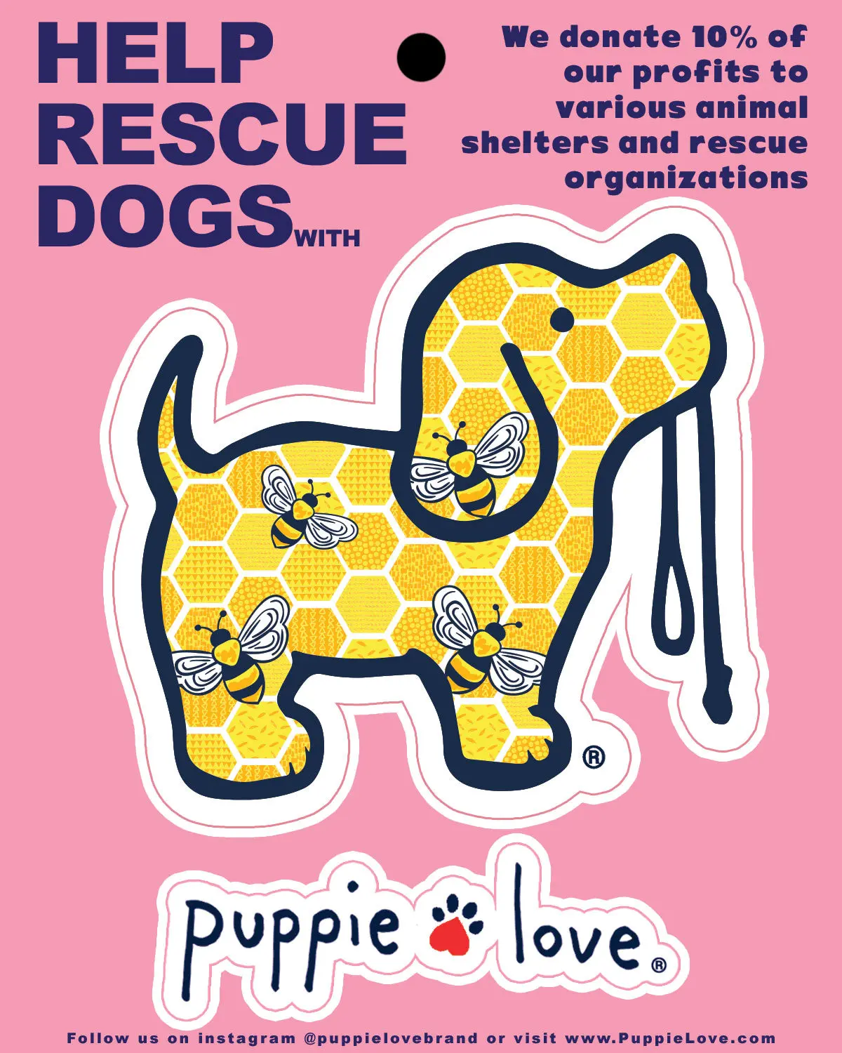 Honey Bee Pup Decal 1