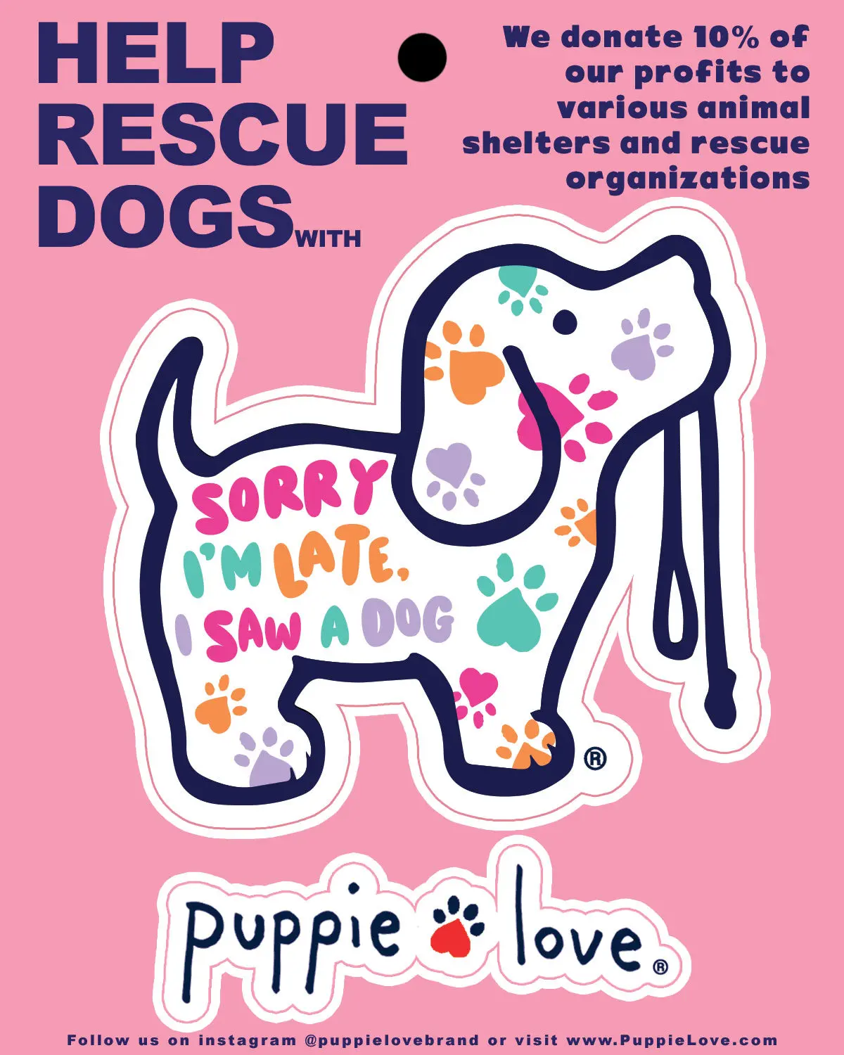 Sorry I'm Late Pup Decal 1