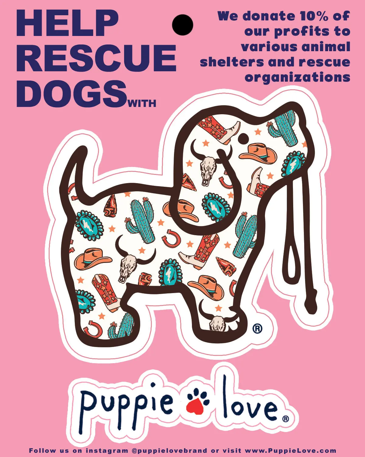 Western Pattern Pup Decal 1