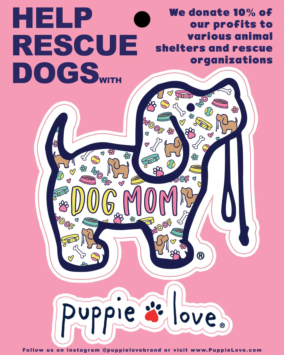 Dog Mom Pattern Pup Decal 1