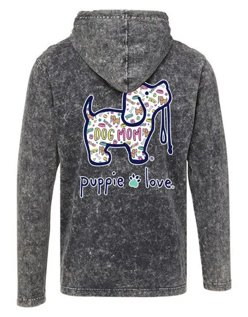 Dog Mom Pattern Pup, Adult Hoodie Tee 1
