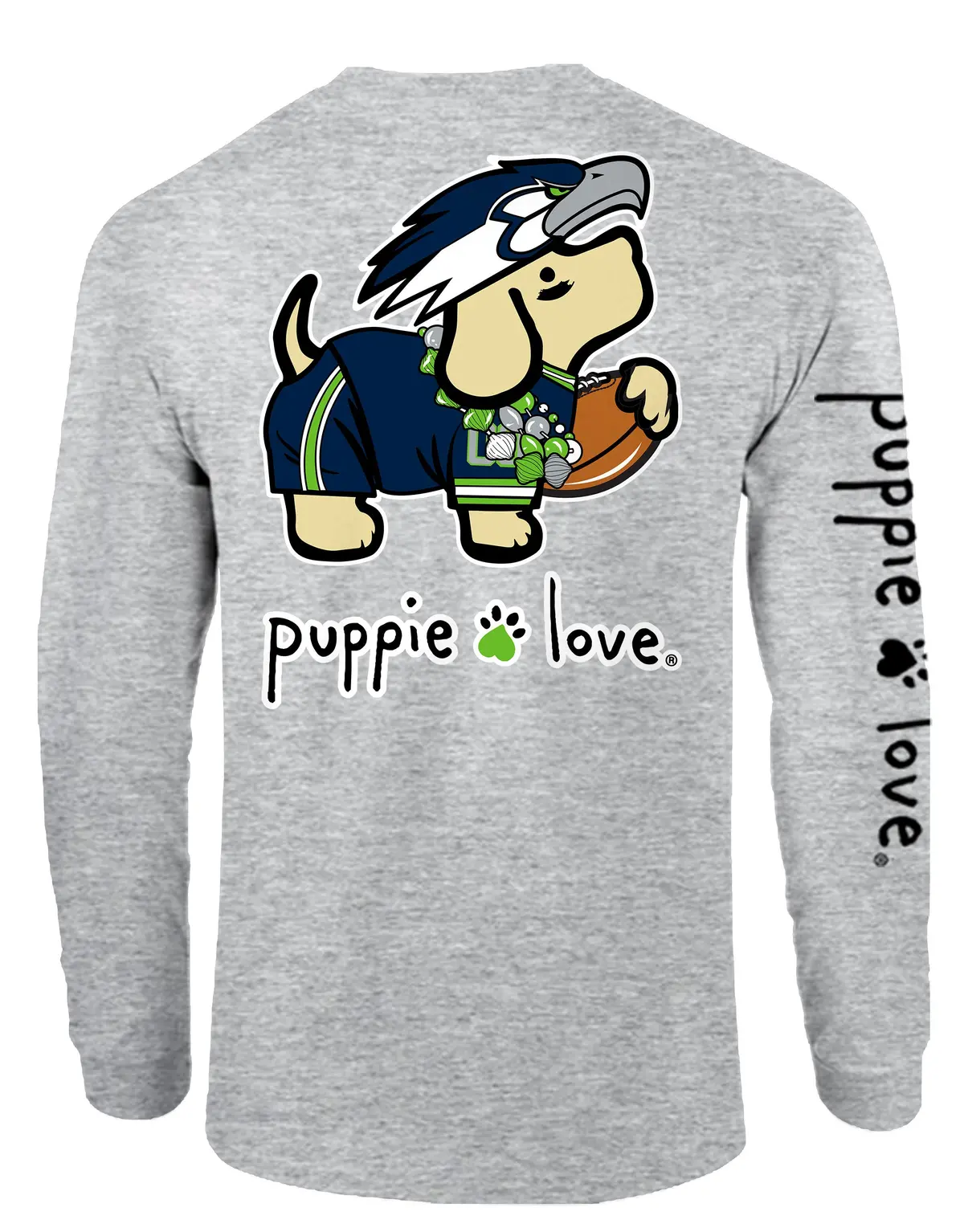 Green And Navy Mascot Pup, Adult Ls 1