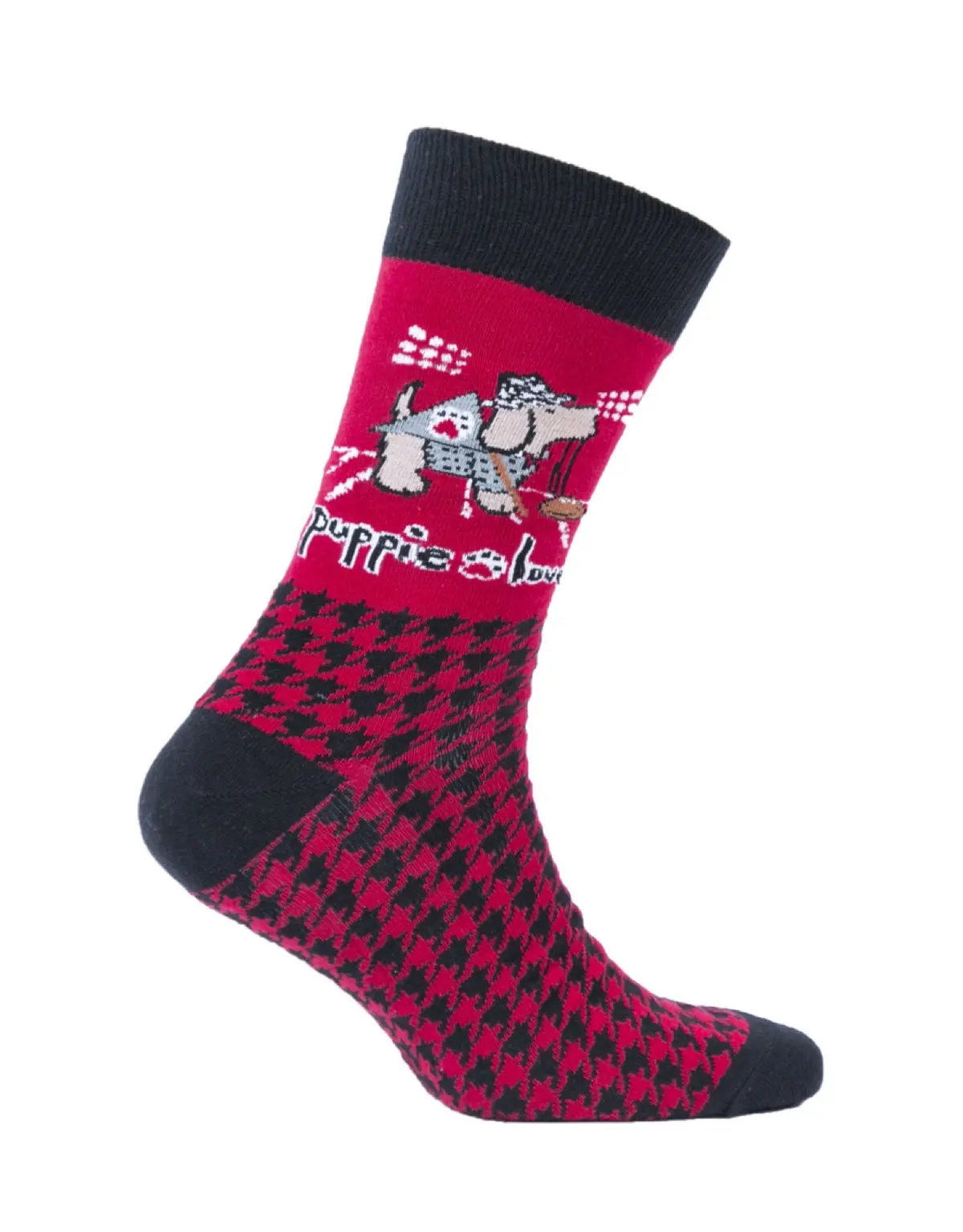 Youth Crew Sock, Houndstooth Pup 1