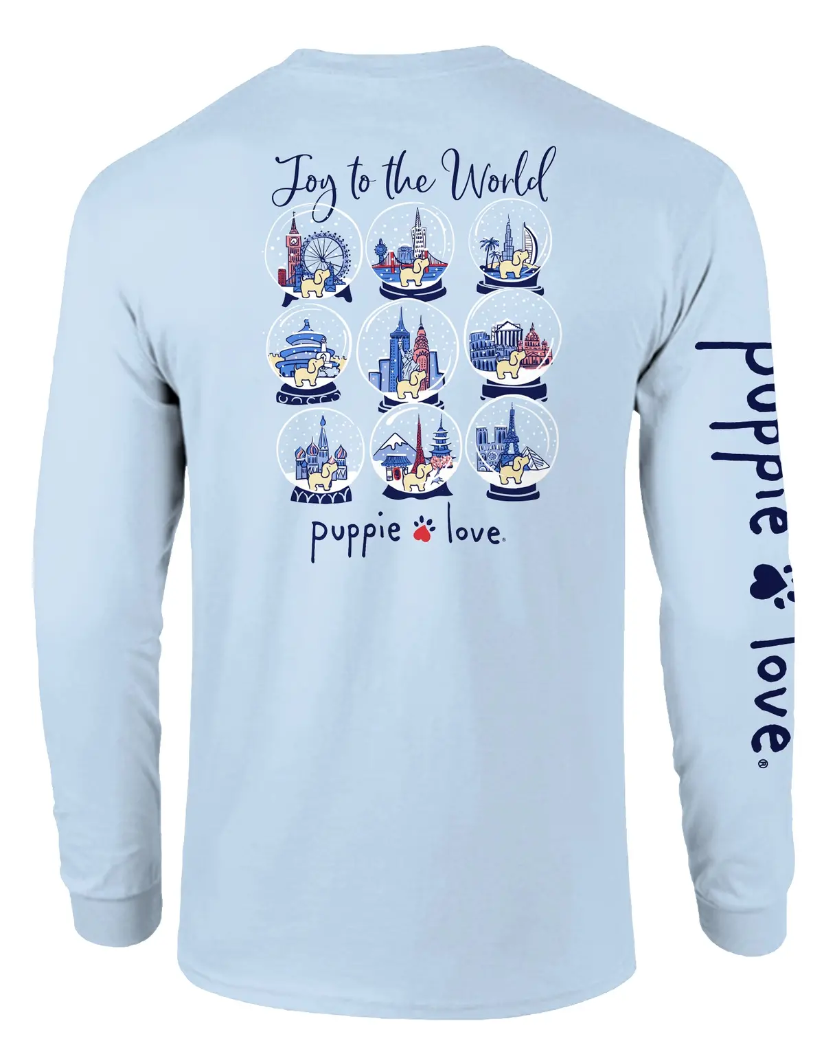 Joy To The World Snowglobe Pups, Adult Ls 1