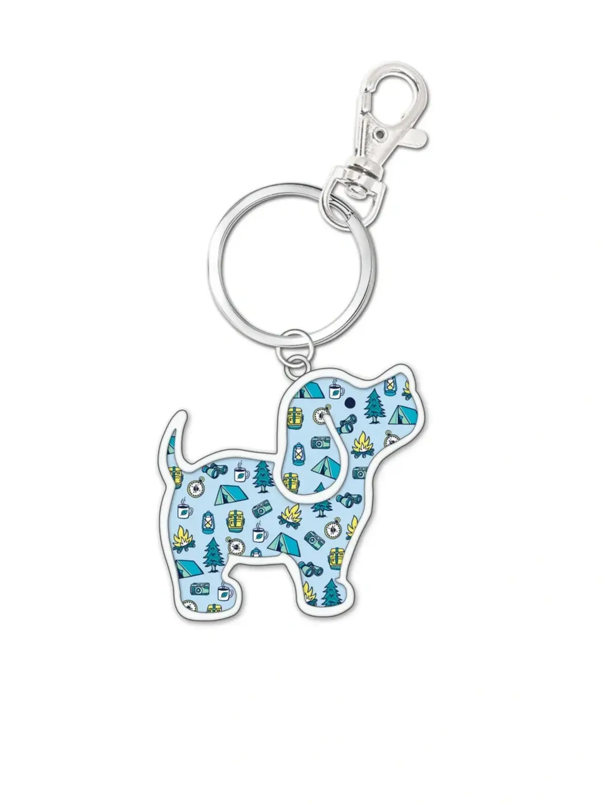 Camping Pattern Pup Key Ring 1
