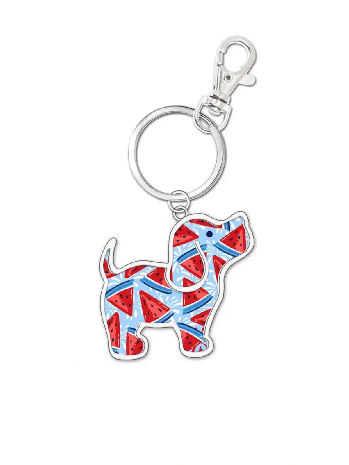 Patriotic Watermelon Pup Key Ring 1