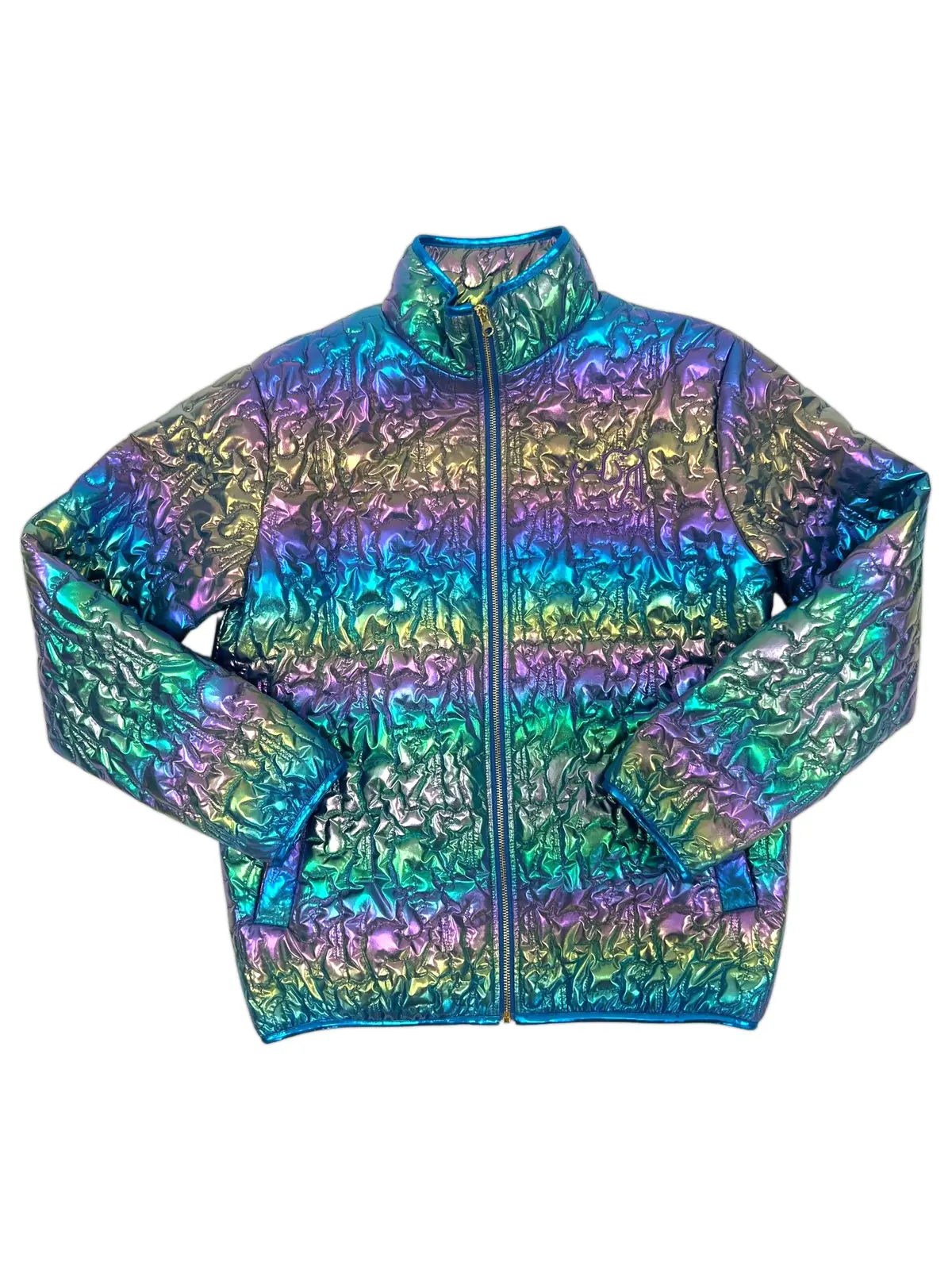 Metallic Quilted Jacket, Iridescent 1