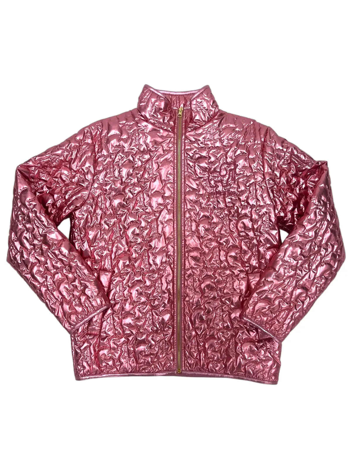 Metallic Quilted Jacket, Pink 1