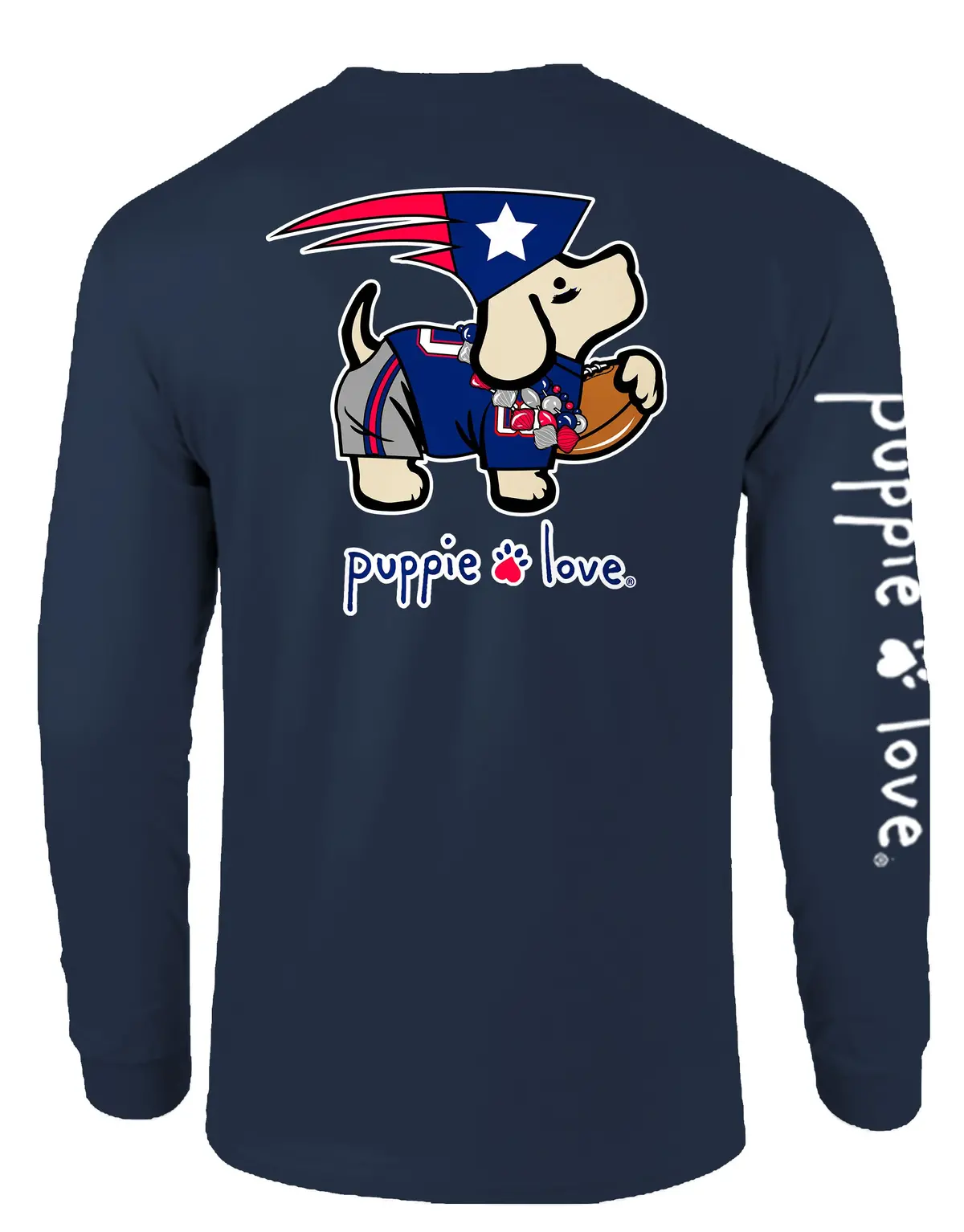 Navy, Red, And Silver Mascot Pup, Adult Ls 1