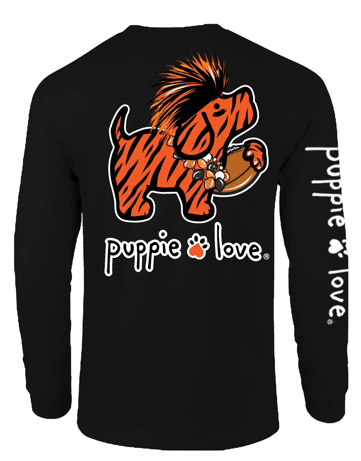 Orange And Black Mascot Pup, Adult Ls 1