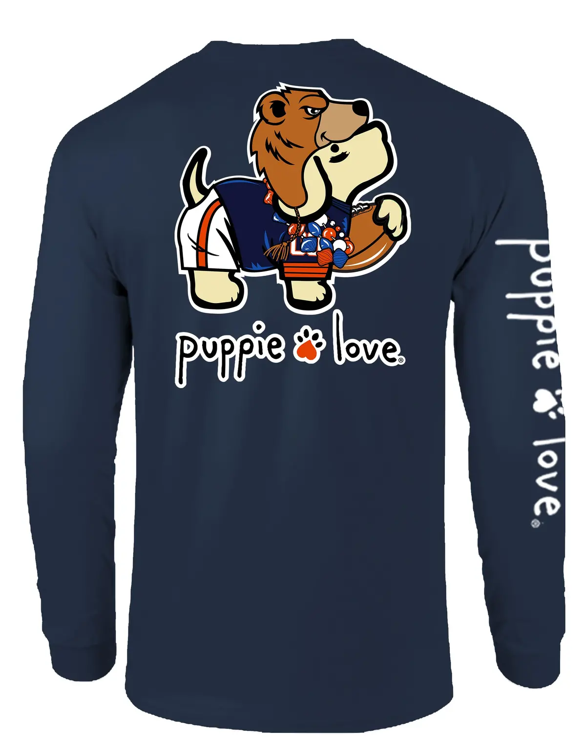 Orange And Navy Mascot Pup, Adult Ls 1