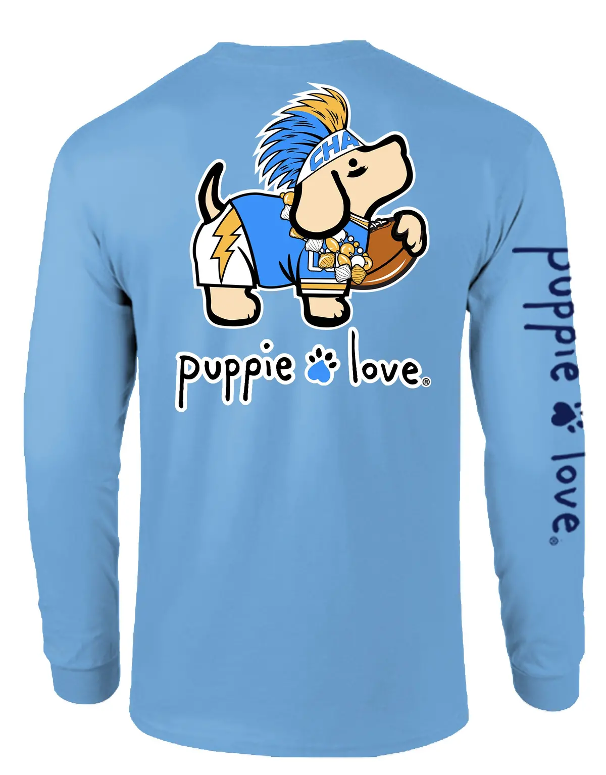 Powder Blue And Gold Mascot Pup, Adult Ls 1
