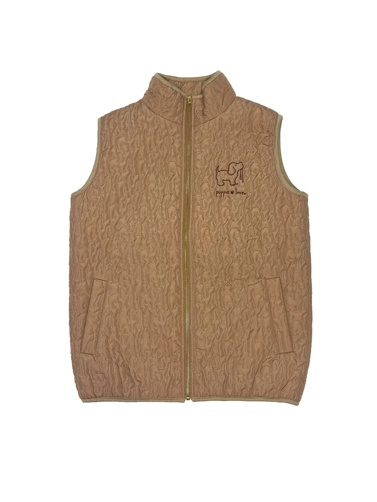 Quilted Vest, Camel 1
