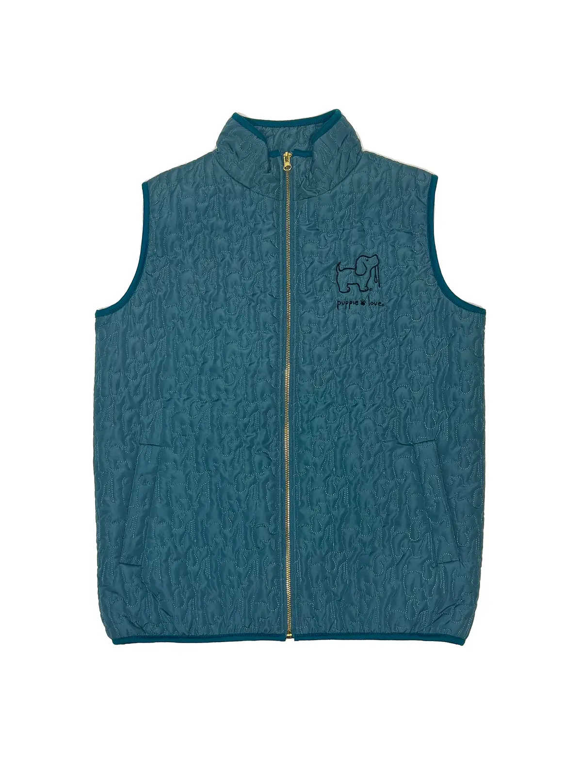 Quilted Vest, Teal 1