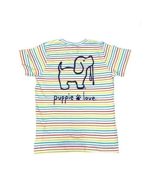 Rainbow Stripe Logo Pup, Youth Ss 1