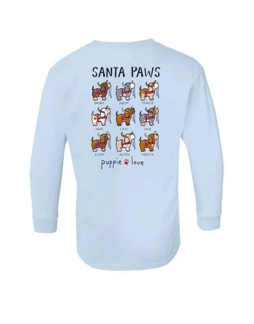 Santa Paws Reindeer Pups, Youth Ls 1
