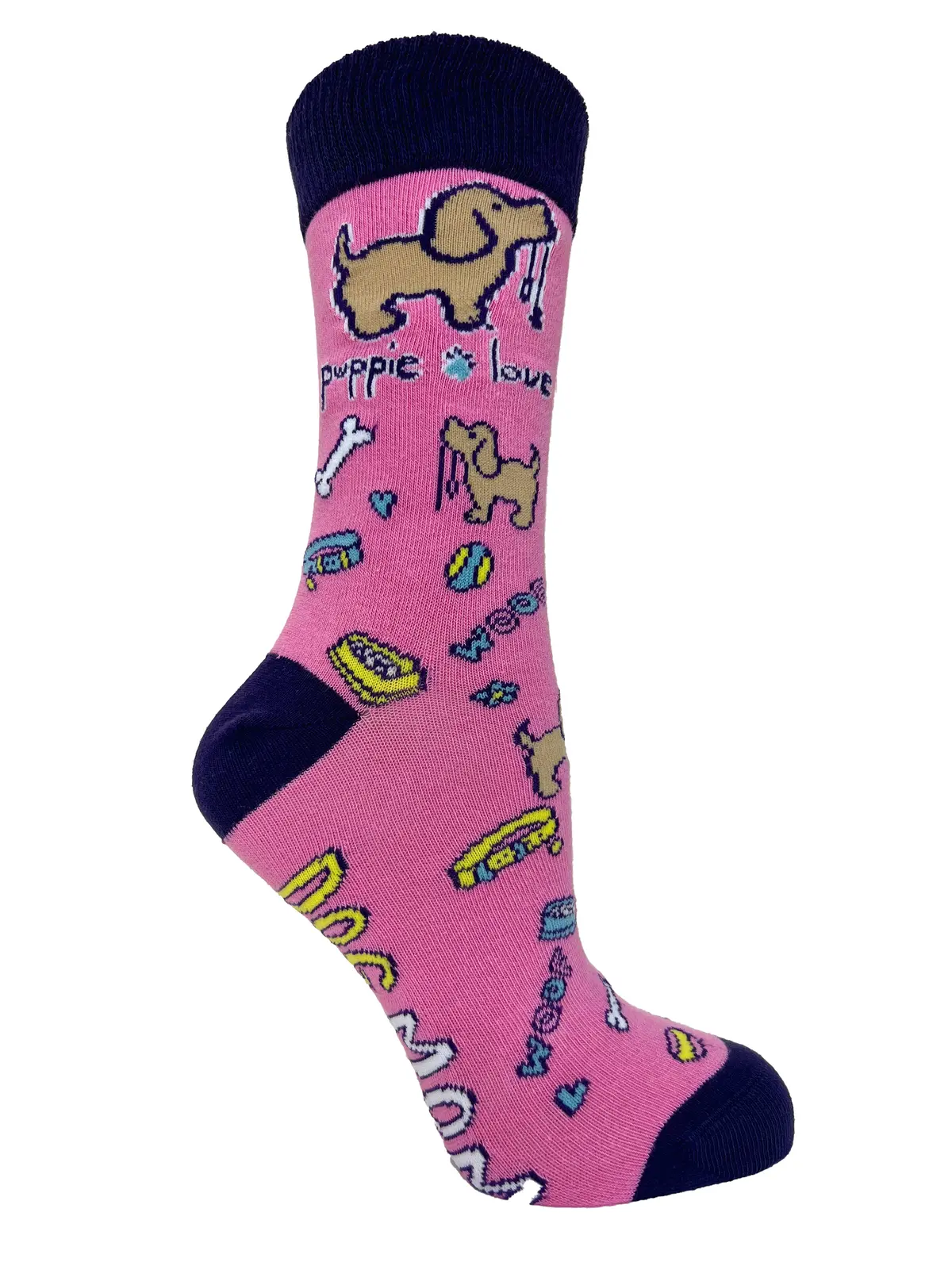 Adult Crew Sock, Dog Mom Pattern Pup 1