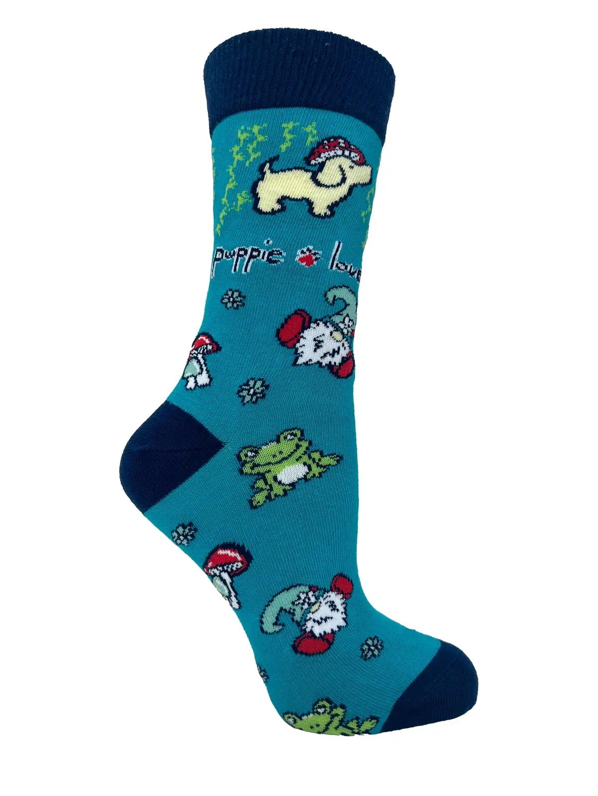 Adult Crew Sock, Mushroom Pup 1