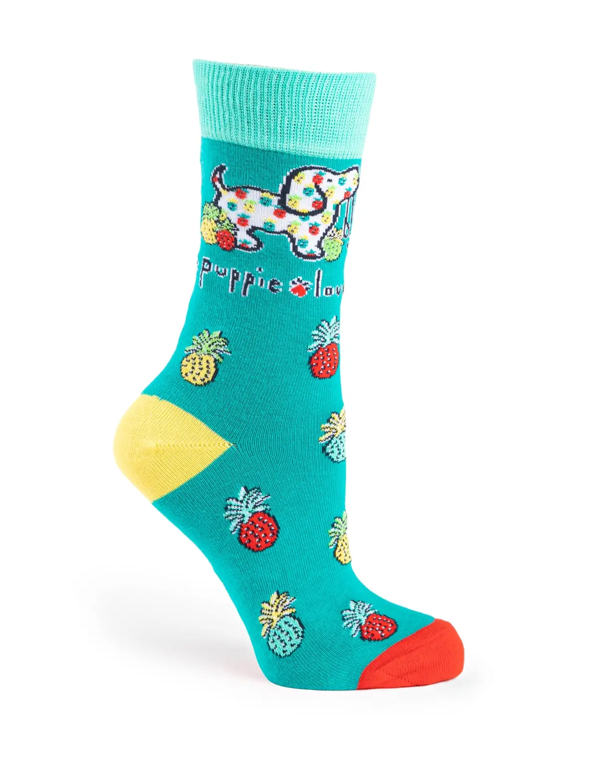 Adult Crew Sock, Pineapple Pup 1