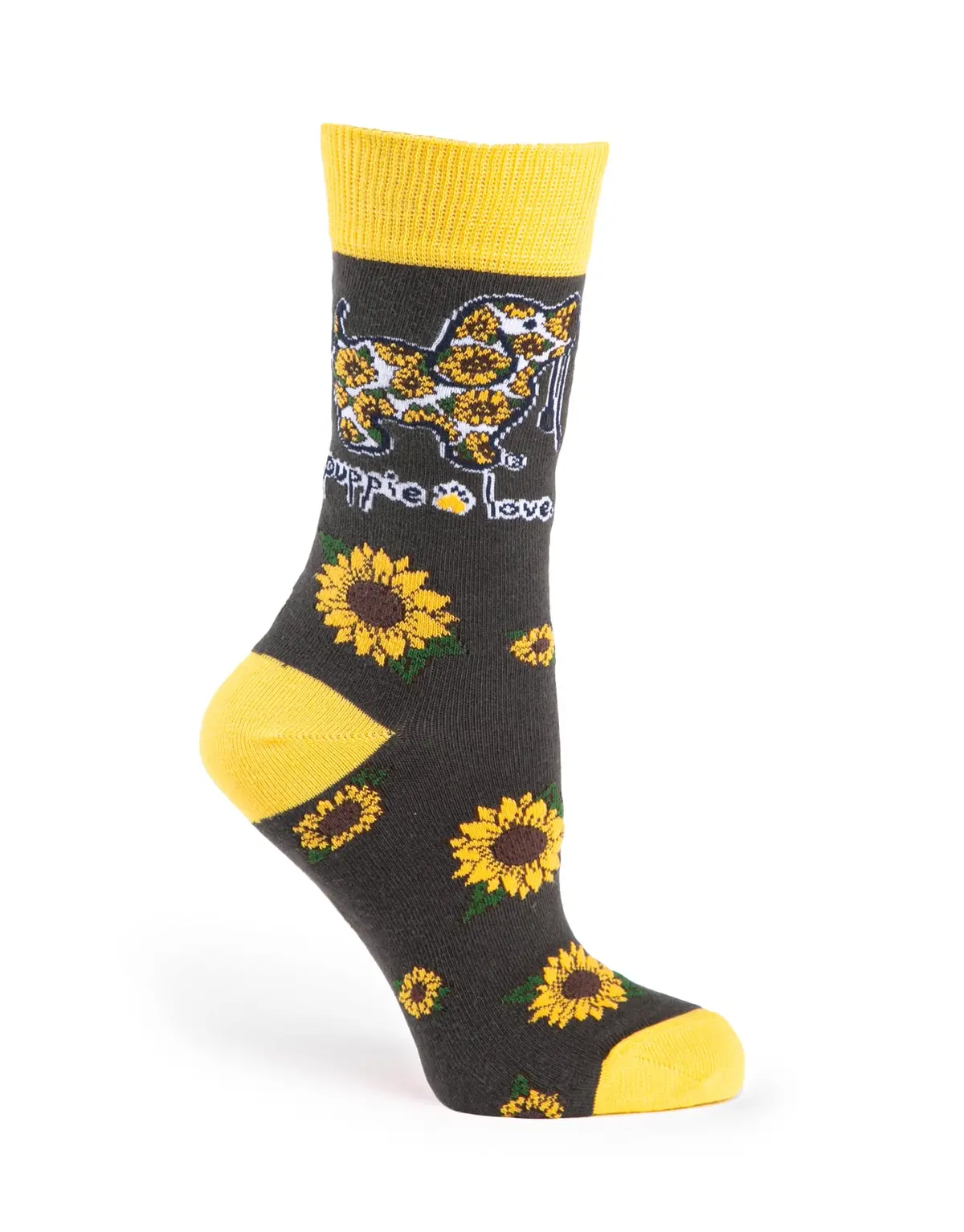 Adult Crew Sock, Sunflower Pup 1