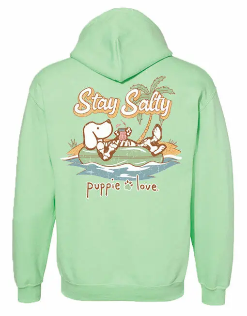 Stay Salty Skeleton Pup, Adult Hoodie 1