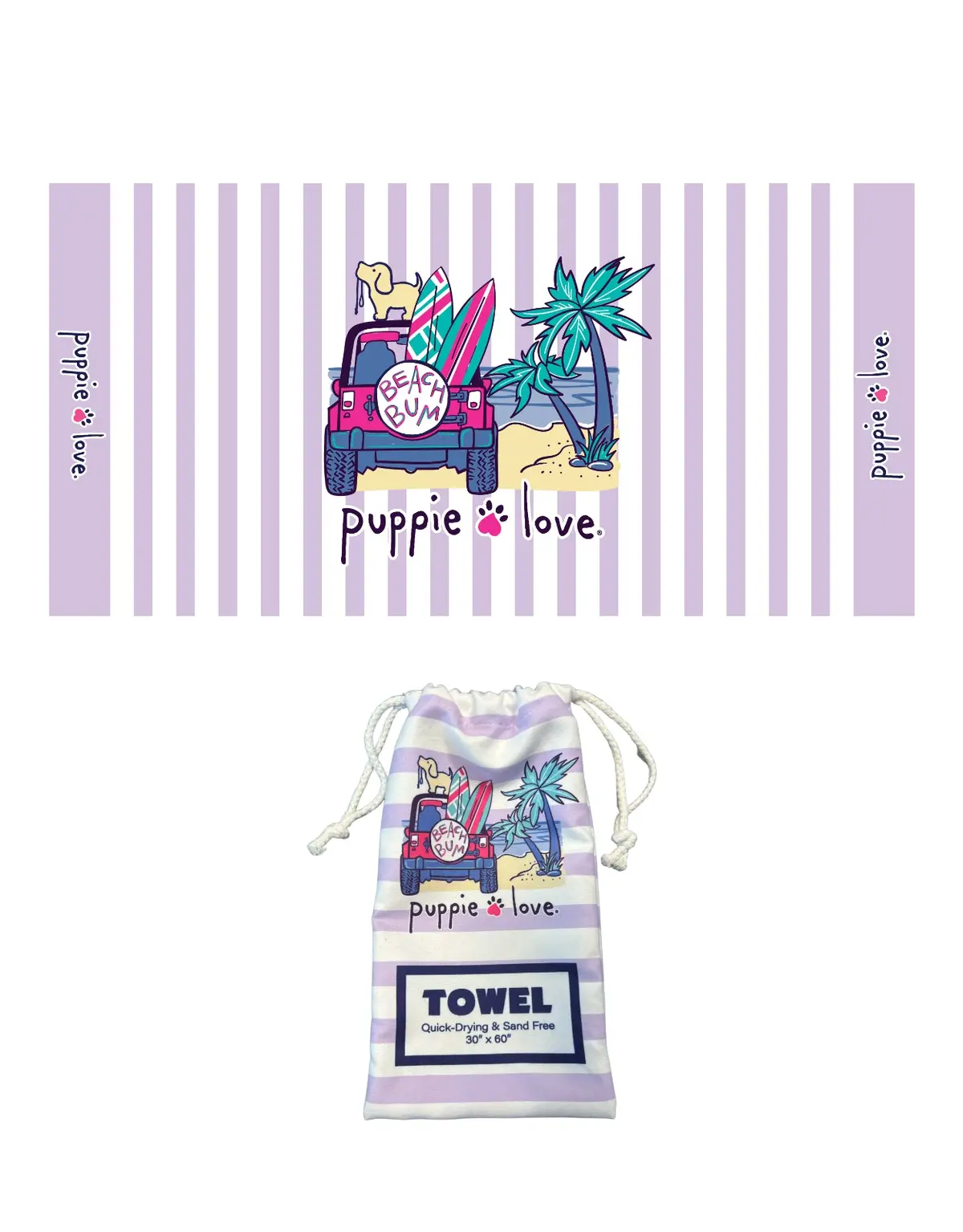Beach Bum Pup Towel 1